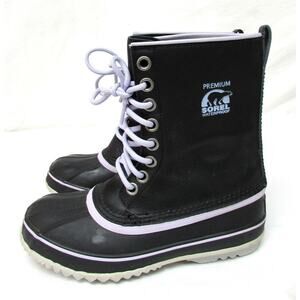 Sorel women's size 7 waterproof black boots wool inserts 1964 premium